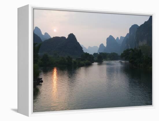 Li River in Yangshuo, Near Guilin, Guangxi Province, China-Kober Christian-Framed Premier Image Canvas