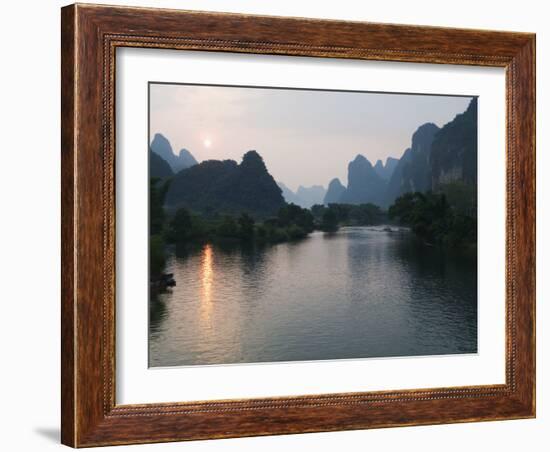 Li River in Yangshuo, Near Guilin, Guangxi Province, China-Kober Christian-Framed Photographic Print