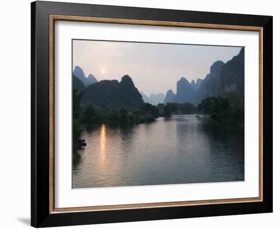 Li River in Yangshuo, Near Guilin, Guangxi Province, China-Kober Christian-Framed Photographic Print