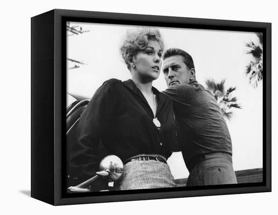 Liaisons Secretes STRANGERS WHEN WE MEET by Richard Quine with Kim Novak and Kirk Douglas, 1960 (b/-null-Framed Stretched Canvas