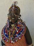 Portrait of a Young Samburu Woman in Traditional Dress and Jewellery, East Africa, Africa-Liba Taylor-Photographic Print