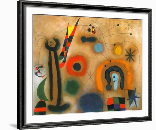 Libelle Mit Roten Flugeln Eine Schlange Jagend-Joan Miro-Framed Art Print