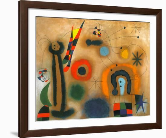 Libelle Mit Roten Flugeln Eine Schlange Jagend-Joan Miro-Framed Art Print