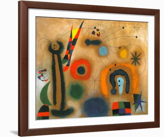 Libelle Mit Roten Flugeln Eine Schlange Jagend-Joan Miro-Framed Art Print