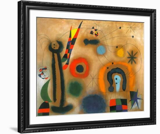 Libelle Mit Roten Flugeln Eine Schlange Jagend-Joan Miro-Framed Art Print