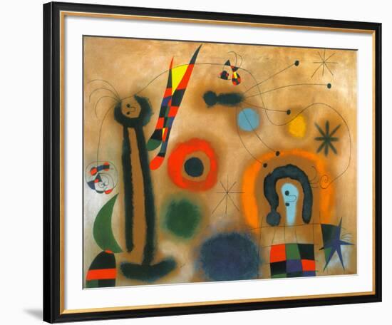 Libelle Mit Roten Flugeln Eine Schlange Jagend-Joan Miro-Framed Art Print