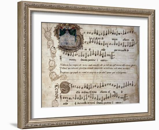 Liber Capella (Song Book) with Music Score of Mass for Four Voices by Heinrich Isaac (1445-1517)-null-Framed Giclee Print