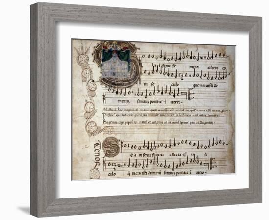 Liber Capella (Song Book) with Music Score of Mass for Four Voices by Heinrich Isaac (1445-1517)-null-Framed Giclee Print