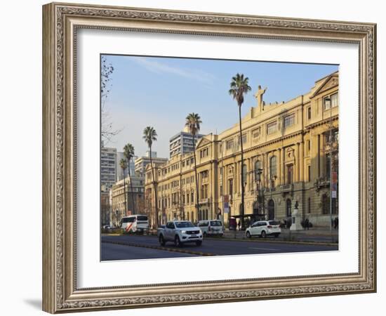 Liberador Avenue, view of the headquarters of the Pontifical Catholic University of Chile, Santiago-Karol Kozlowski-Framed Photographic Print