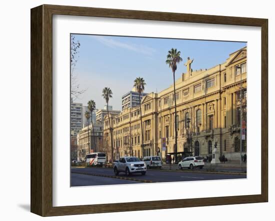 Liberador Avenue, view of the headquarters of the Pontifical Catholic University of Chile, Santiago-Karol Kozlowski-Framed Photographic Print