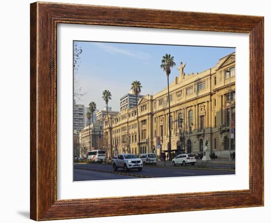 Liberador Avenue, view of the headquarters of the Pontifical Catholic University of Chile, Santiago-Karol Kozlowski-Framed Photographic Print