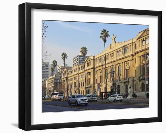 Liberador Avenue, view of the headquarters of the Pontifical Catholic University of Chile, Santiago-Karol Kozlowski-Framed Photographic Print