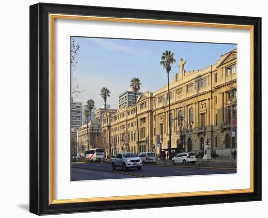 Liberador Avenue, view of the headquarters of the Pontifical Catholic University of Chile, Santiago-Karol Kozlowski-Framed Photographic Print