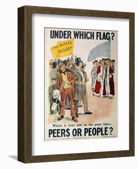 Liberal Party Poster for the British General Election of January 1910 (Colour Litho)-English-Framed Premium Giclee Print