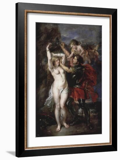 Liberation of Andromeda by Perseus, Greek Hero Who Has Just Saved the Princess-Peter Paul Rubens-Framed Giclee Print