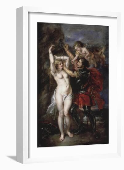 Liberation of Andromeda by Perseus, Greek Hero Who Has Just Saved the Princess-Peter Paul Rubens-Framed Giclee Print