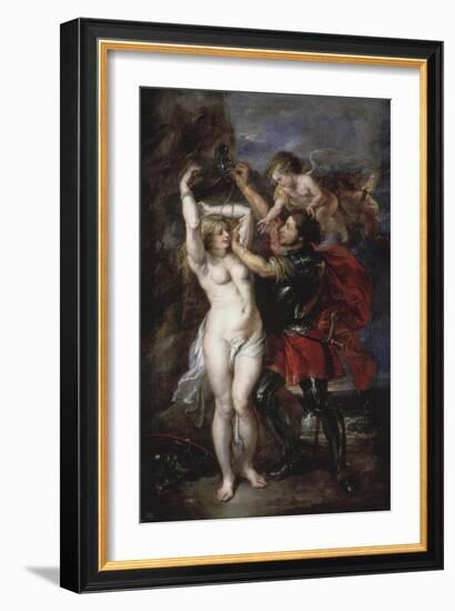 Liberation of Andromeda by Perseus, Greek Hero Who Has Just Saved the Princess-Peter Paul Rubens-Framed Giclee Print