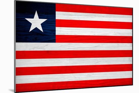 Liberia Flag Design with Wood Patterning - Flags of the World Series-Philippe Hugonnard-Mounted Art Print