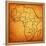 Liberia on Actual Map of Africa-michal812-Framed Stretched Canvas