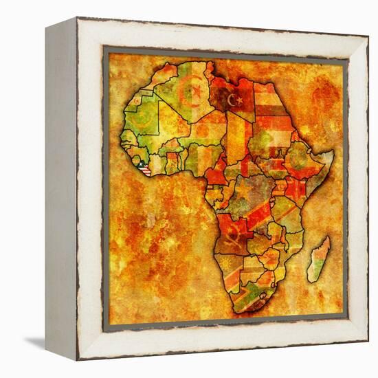 Liberia on Actual Map of Africa-michal812-Framed Stretched Canvas