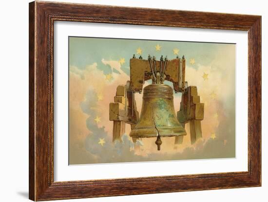 Liberty Bell in the Clouds-null-Framed Art Print