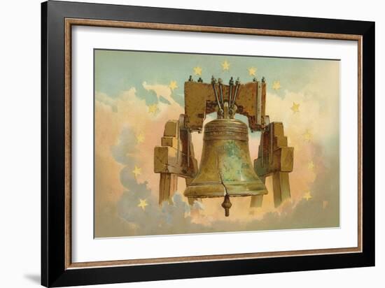 Liberty Bell in the Clouds-null-Framed Art Print