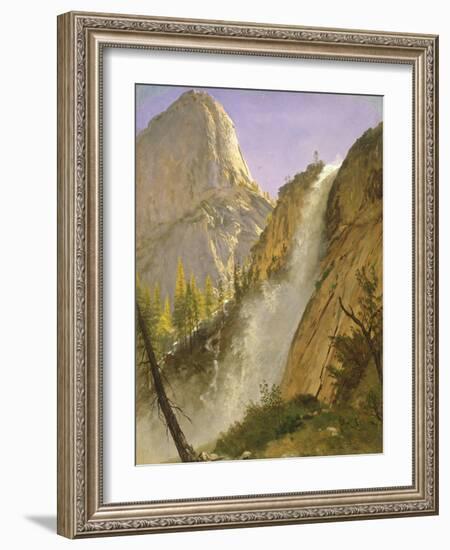 Liberty Cap, Yosemite Valley, 1873 (Oil on Paper Laid down on Board)-Albert Bierstadt-Framed Giclee Print