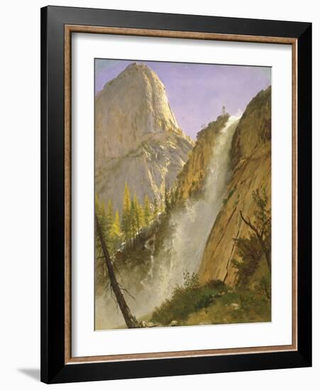 Liberty Cap, Yosemite Valley, 1873 (Oil on Paper Laid down on Board)-Albert Bierstadt-Framed Giclee Print