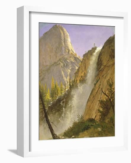 Liberty Cap, Yosemite Valley, 1873 (Oil on Paper Laid down on Board)-Albert Bierstadt-Framed Giclee Print