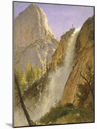 Liberty Cap, Yosemite Valley, 1873 (Oil on Paper Laid down on Board)-Albert Bierstadt-Mounted Giclee Print