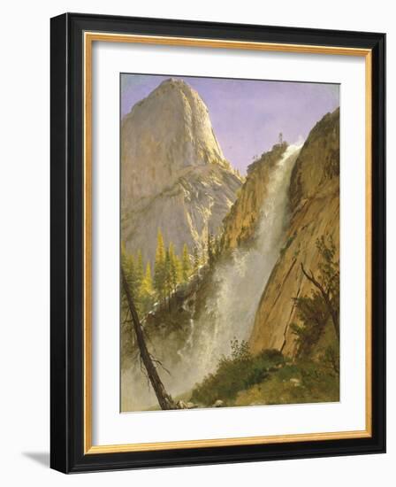 Liberty Cap, Yosemite Valley, 1873 (Oil on Paper Laid down on Board)-Albert Bierstadt-Framed Giclee Print