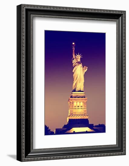 Liberty Island by Night - Statue of Liberty - Manhattan - New York City - United States-Philippe Hugonnard-Framed Photographic Print