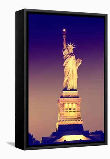 Liberty Island by Night - Statue of Liberty - Manhattan - New York City - United States-Philippe Hugonnard-Framed Premier Image Canvas