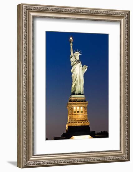 Liberty Island by Night - Statue of Liberty - Manhattan - New York City - United States-Philippe Hugonnard-Framed Photographic Print