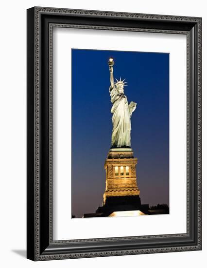 Liberty Island by Night - Statue of Liberty - Manhattan - New York City - United States-Philippe Hugonnard-Framed Photographic Print