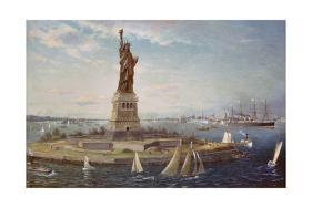 'Liberty Island, New York Harbor, 1883' Giclee Print - Fred Pansing