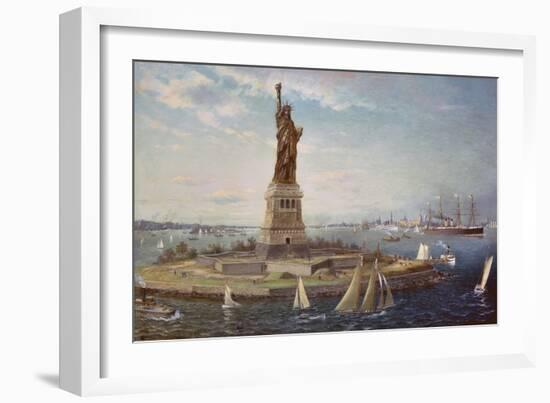 Liberty Island, New York Harbor-Fred Pansing-Framed Giclee Print