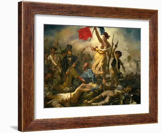 Liberty Leading the People, 1830-Eugene Delacroix-Framed Giclee Print