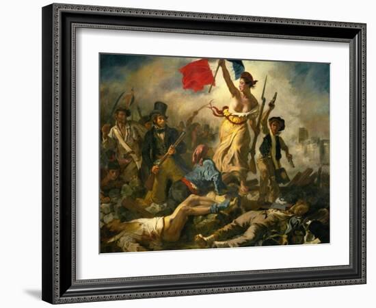 Liberty Leading the People, 1830-Eugene Delacroix-Framed Giclee Print