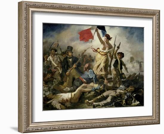 Liberty Leading the People, 1830-Eugene Delacroix-Framed Giclee Print