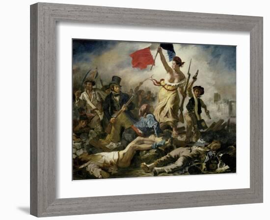 Liberty Leading the People, 1830-Eugene Delacroix-Framed Giclee Print