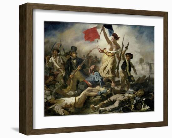 Liberty Leading the People, 1830-Eugene Delacroix-Framed Giclee Print