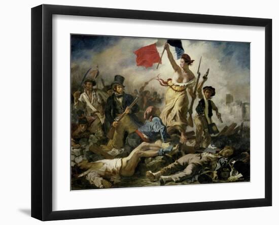 Liberty Leading the People, 1830-Eugene Delacroix-Framed Giclee Print