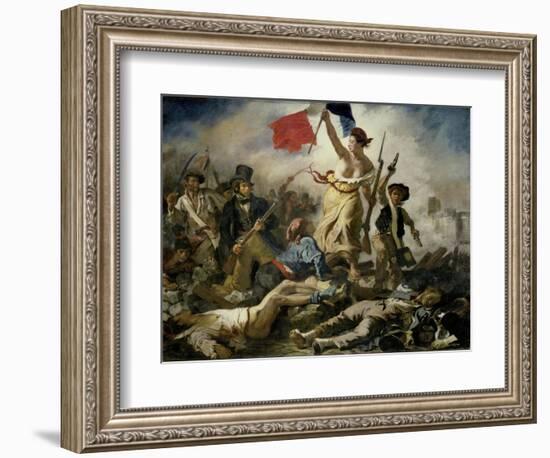 Liberty Leading the People, 1830-Eugene Delacroix-Framed Giclee Print