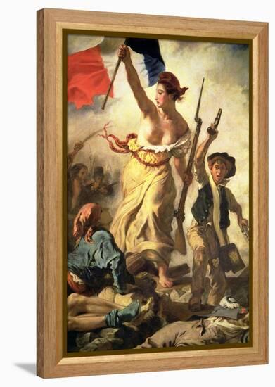 Liberty Leading the People, 28 July 1830 (Detail)-Eugene Delacroix-Framed Premier Image Canvas
