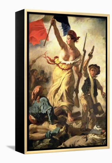 Liberty Leading the People, 28 July 1830 (Detail)-Eugene Delacroix-Framed Premier Image Canvas