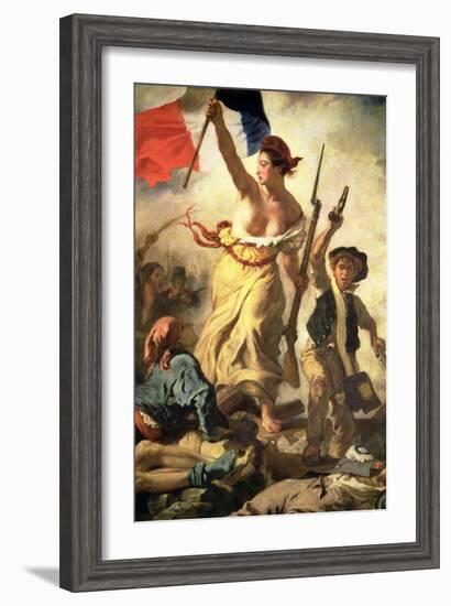 Liberty Leading the People, 28 July 1830 (Detail)-Eugene Delacroix-Framed Giclee Print