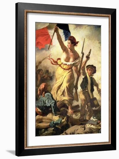 Liberty Leading the People, 28 July 1830 (Detail)-Eugene Delacroix-Framed Giclee Print