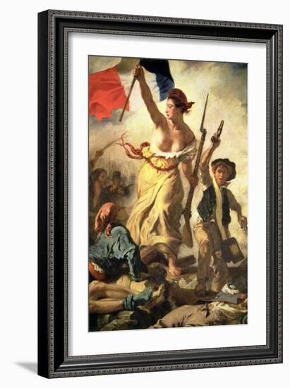 Liberty Leading the People, 28 July 1830 (Detail)-Eugene Delacroix-Framed Giclee Print