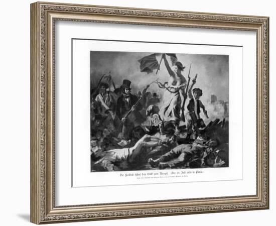 Liberty Leading the People' 28th July 1830-Eugene Delacroix-Framed Giclee Print